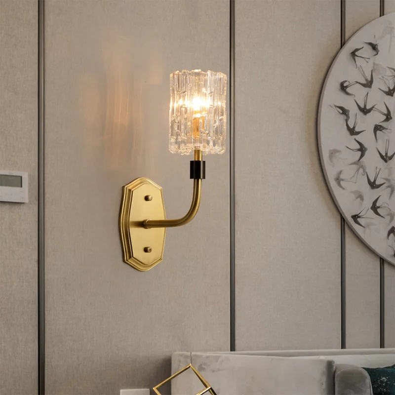 Villa church art deco copper wall lamp Mirror led sconce luxury brass light for Bedroom Living Room study indoor | Лампы и освещение