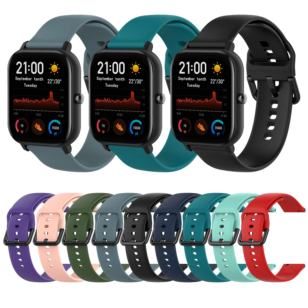 20 мм сменный ремешок для часов для samsung Galaxy Watch Active 42 мм gear S2 R810 R500 Amazfit GTR силиконовый браслет на запястье