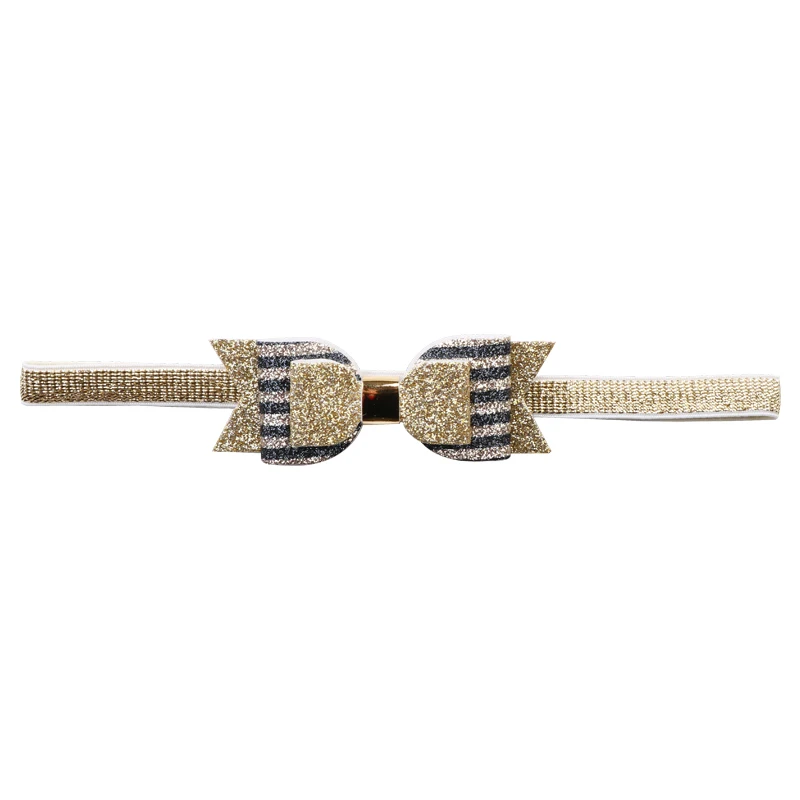 A headband Украшение для детей, повязка на голову, повязка для малышей для маленьких девочек с блестками золотистого цвета с бантом и повязкой на голову, серебристого цвета с заячьими ушками заколки головной повязки аксессуары для волос - Цвет: A headband