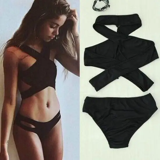 

New Women Lady Halter Bandage Swimwear Swimsuit Monokini Sexy Bra Bikini Set