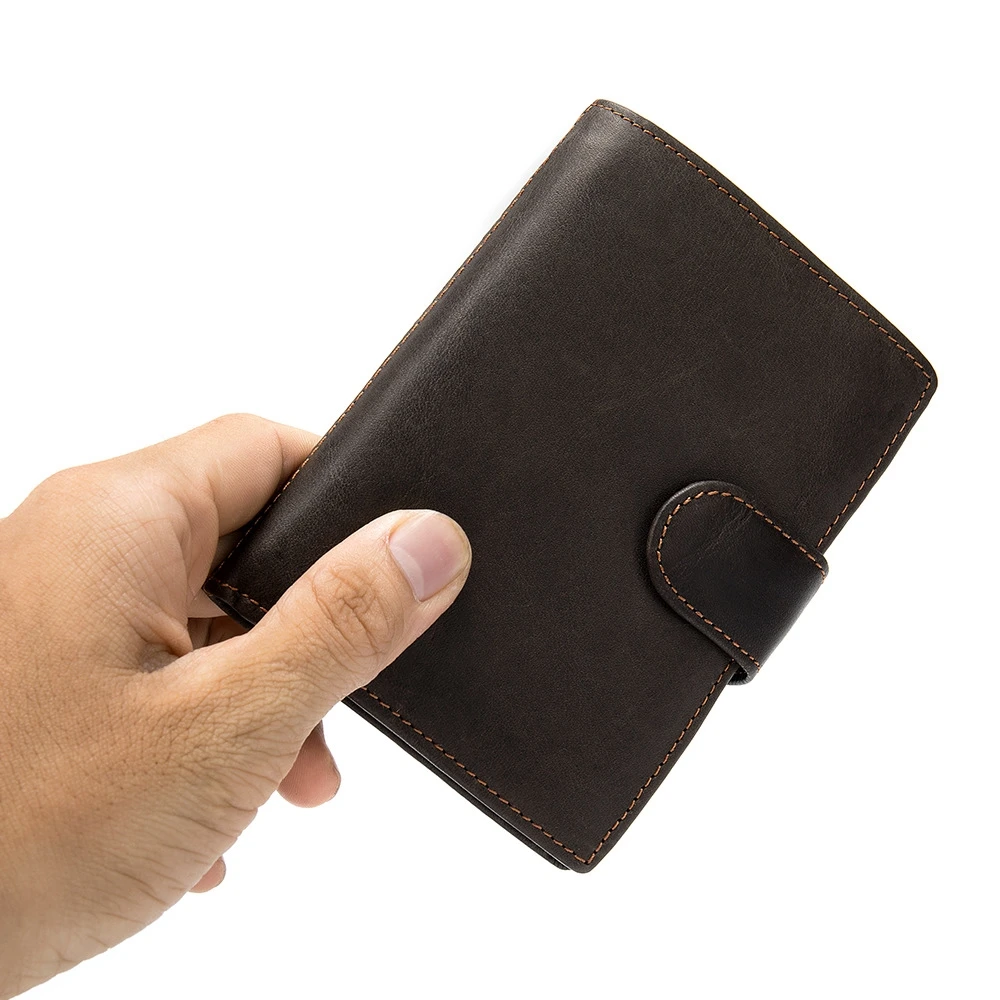 Мужской кошелек из натуральной кожи на каждый день в стиле ретро короткий