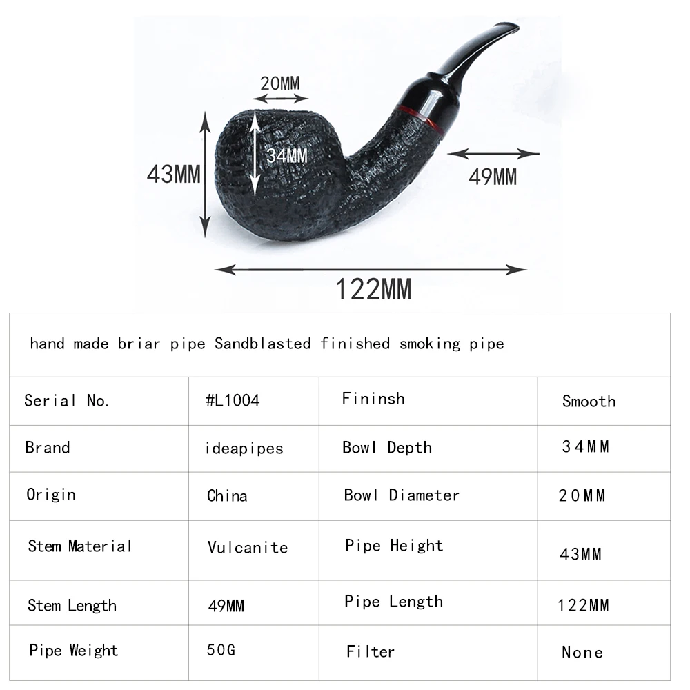 Ручная работа бриарная труба пескоструйная готовая курительная # L1004 | Дом и сад