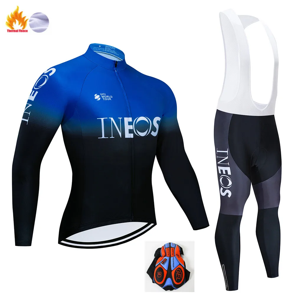 Winter Cycling Suit INEOS велосипедная команда Джерси 9D велосипедные штаны набор Майо Одежда для мужчин зимняя полярная термальная профессиональная велосипедная майка - Цвет: Winter Cycling Suit