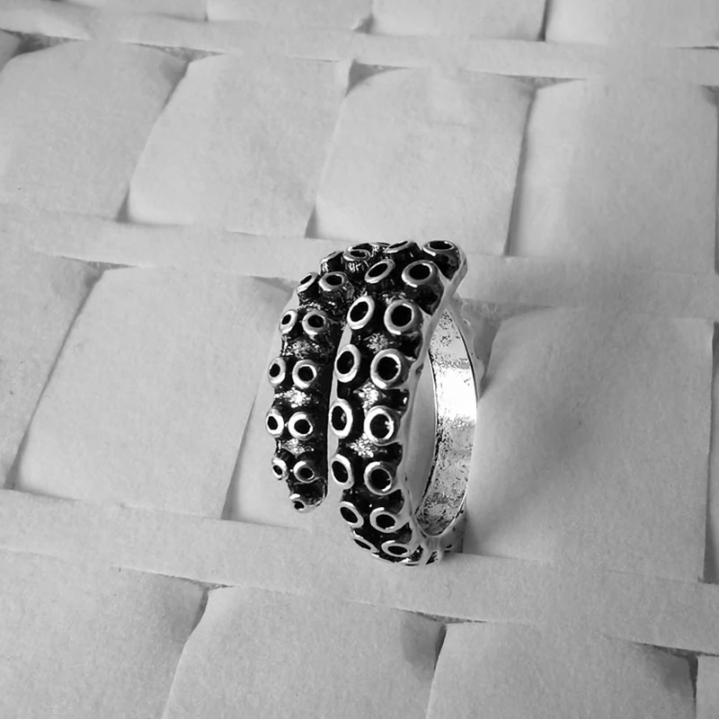 

Creative Exaggerated Octopus Style Rings Silver Color Opening Adjustable Ring For Women Girls Fashion Metal Party Gifts Jewelry