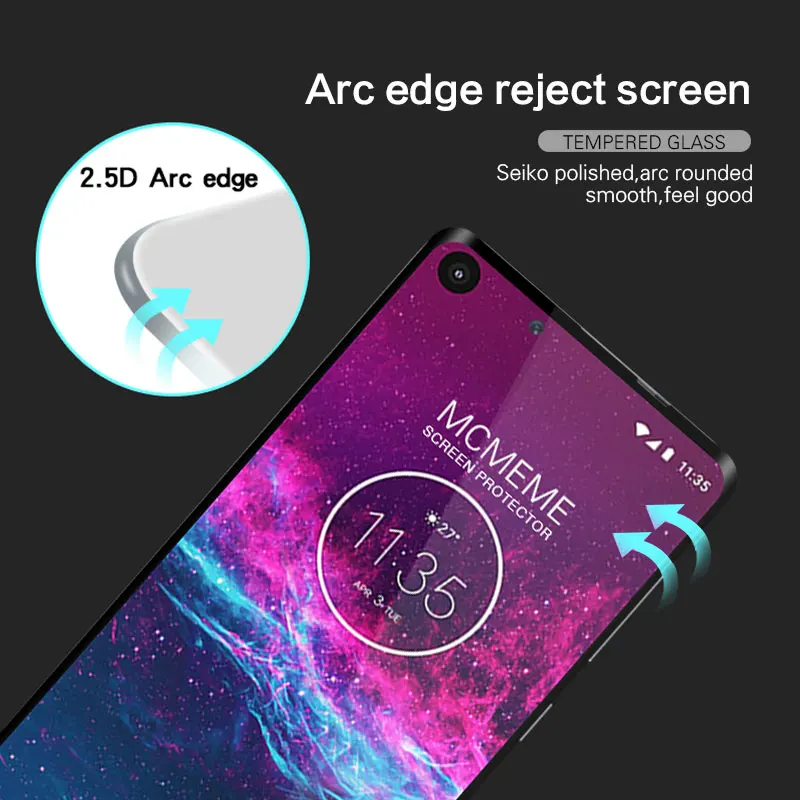 Закаленное стекло для Motorola One Action screen протектор 3D 9H закаленное защитная