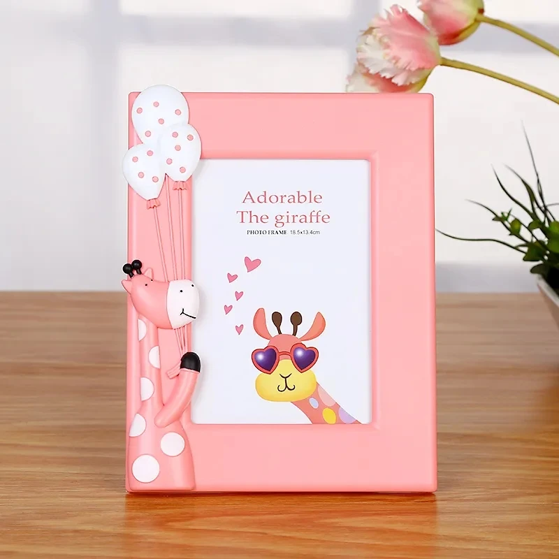 

Простая Современная креативная детская фоторамка 7 дюймов, фоторамка с мультяшными животными, модное украшение для дома, фоторамка для детс...
