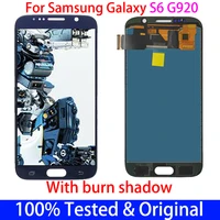 original screen 100tested 5 1burn shadow amoled for samsung galaxy s6 g920 g920f lcd with frame display touch repair parts