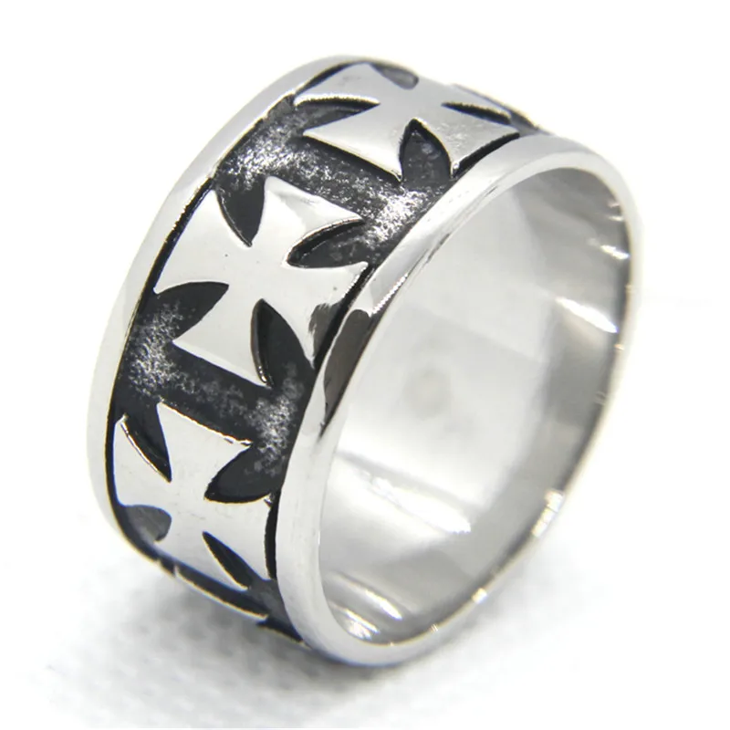 Черное и Золотое кольцо с крестом из нержавеющей стали 316L | Украшения аксессуары