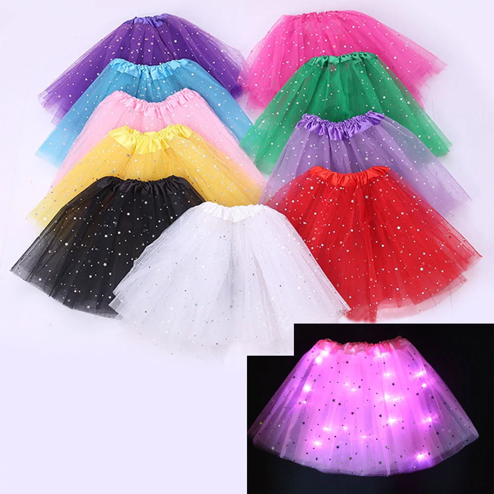 Детская юбка пачка с блестками со светодиодной подсветкой|Балет| |