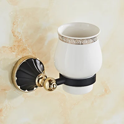 brush holder Новое поступление золотых и черных аксессуаров для ванной комнаты, держатель для бумаги, держатель для полотенец, держатель для туалетной щетки, держатель для полотенец, набор аксессуаров для ванной комнаты - Цвет: brush holder