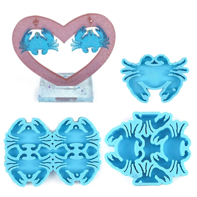 

Crab Series Keychain Epoxy Resin Mold Jewelry Earrings Pendants Silicone Mould DIY Crafts Decorations Casting Tools