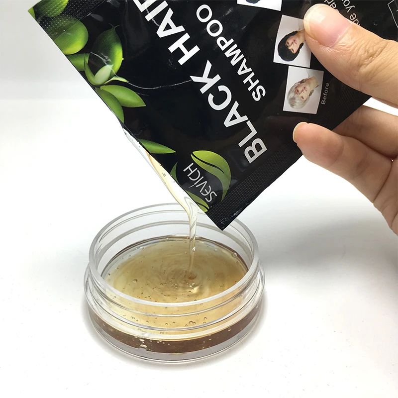 

Sevich 10 pcs/lot Instant Black Hair Shampoo Make Grey and White Hair Darkening Shinny in 5 Minutes Make Up Hair Color Shampoo