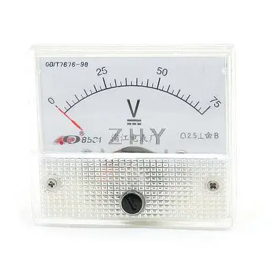 Fine Tuning Dial DC 0-75V Voltage Panel Meter Voltmeter |