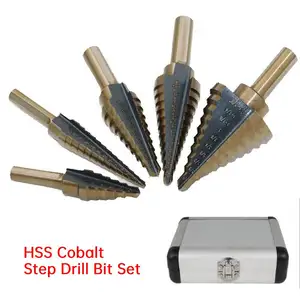 Набор ступенчатых Сверл из быстрорежущей стали и кобальта, 5 шт., для нескольких отверстий, 50 размеров, для электроинструмента, сверло для отверстий с алюминиевым чехлом, Прямая поставка