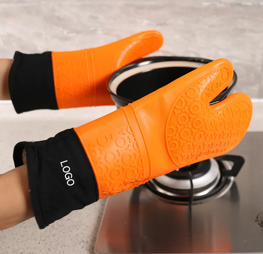 

Утолщенные перчатки, Нескользящие силиконовые перчатки для микроволновой печи, теплоизоляционные перчатки, перчатки для духовки, домашней кухни