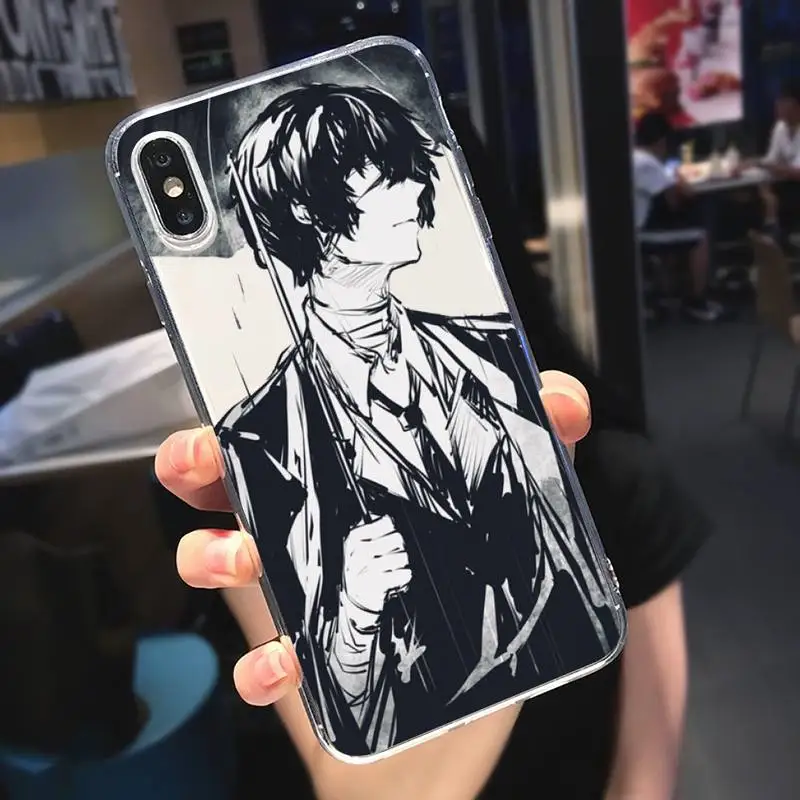 

Japan anime bungou stray Phone Case Transparent soft For iphone 5 6 7 8 11 12 s c se plus mini x xs xr pro max cover shell