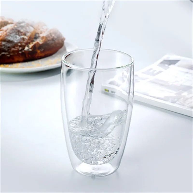 6 шт. двухслойная стеклянная Изолированная кружка для молока кофе термостойкая