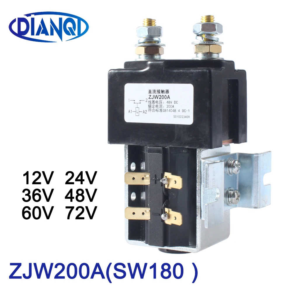 DIANQI SW180 контактор постоянного тока 12 В 24 36 48 60 в 72 200 А ZJW200A для вилочного | Отзывы и видеообзор