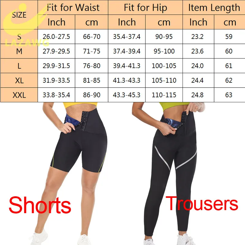 LAZAWG Women Sweat Sauna Shapers Leggings Sports Hot Sweat Pants Slimming Female Workout Shapewear Weight Loss Fitness Trousers