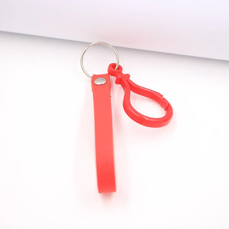 

Multicolor Silicone Keychain Lobster Buckle Soft Rubber Hand Band Strap For Women DIY Pendant Keyring Car Bag Ornament Accessory