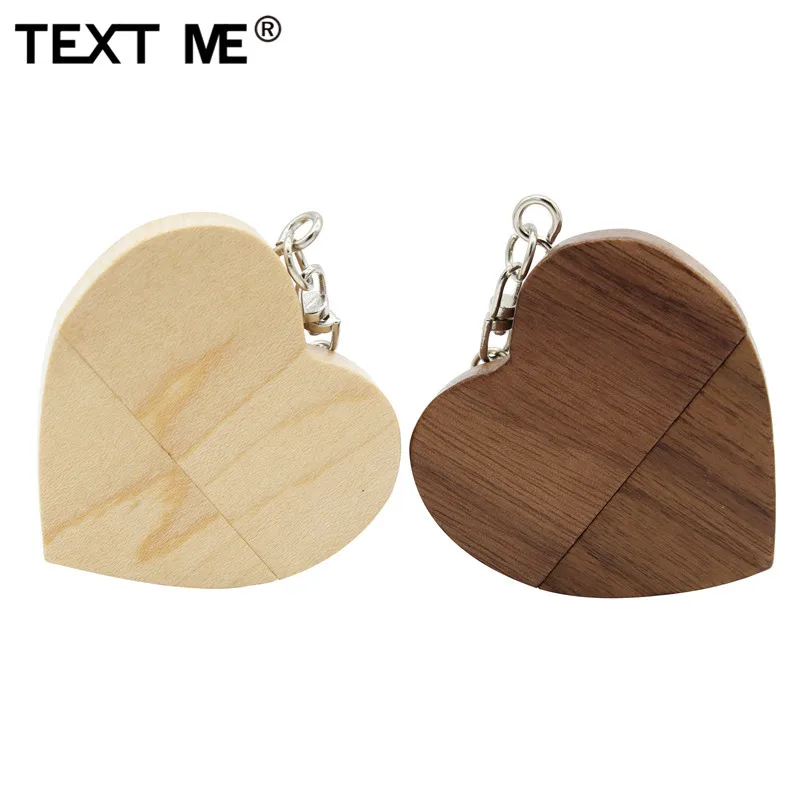 Usb флеш накопитель TEXT ME creative love maple mood из орехового дерева heartmodel 4 ГБ 8 16 32 64 usb 2 0|USB