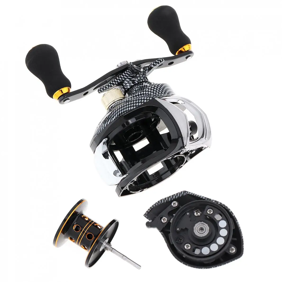 

12+1BB Fishing BaitCasting Reel Snake Grain 215g Magnetic Brake Max Drag 8KG / 17.6LB with Right Left Hand