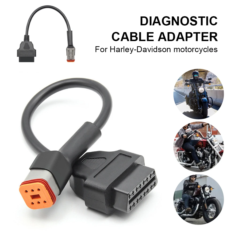 

Motorcycle 6Pin To OBD2 Adapter OBD2 Diagnostic Scanner Adapter Cable ELM327 OBD Scanner For Davidson Motorcycle Parts