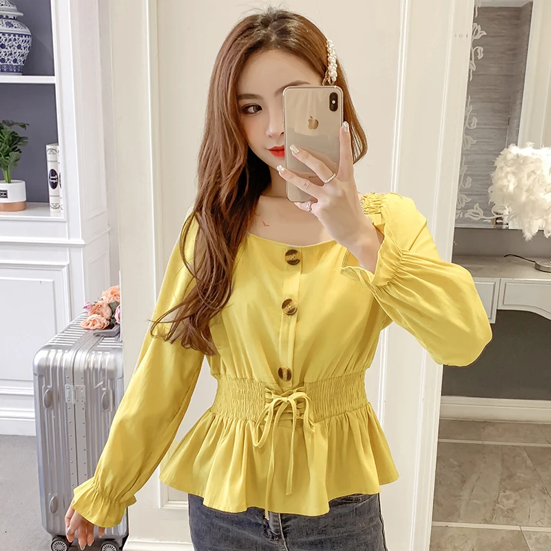 Элегантная туника Lucyever женская блузка модная весенняя рубашка с оборками