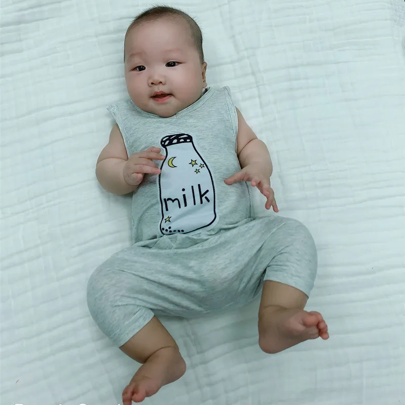 Комбинезон COSPOT для новорожденных девочек и мальчиков Белый Летний хлопковый