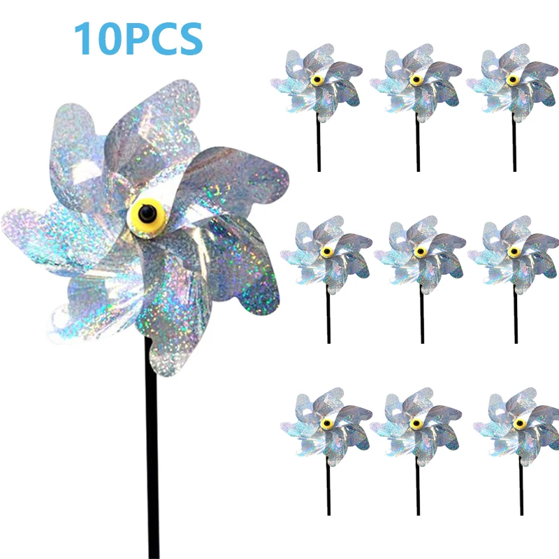 

Отпугиватель птиц, отражающая Светоотражающая сияющая мельница, 10 шт., для украшения сада, растений, цветов, газона