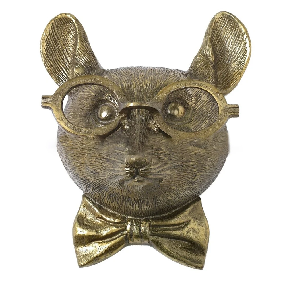 

Animial Head Hanging Ornament Staute Animals With Glasses Hanging Wall Mount Bear Mouse Deer Rabbit Stag Home Decoration Pendant