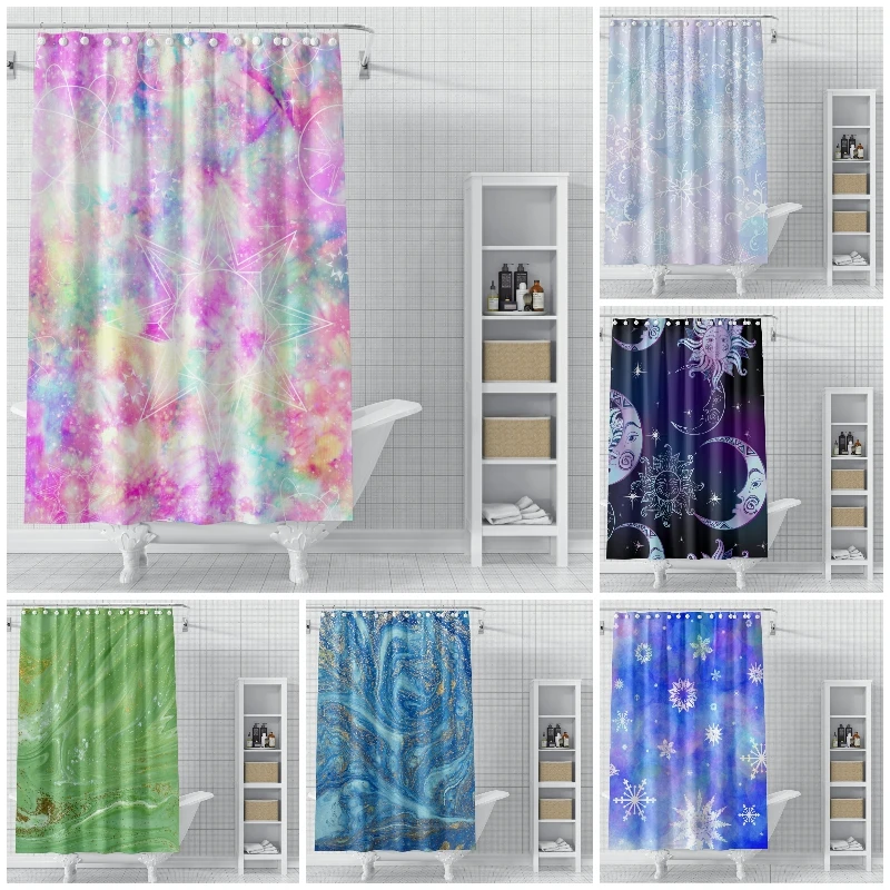 

Psychedelic Starry Sky Shower Curtain Pattern Printing Waterproof Polyester Bathroom Bathtub Bathing Curtains Decor Home