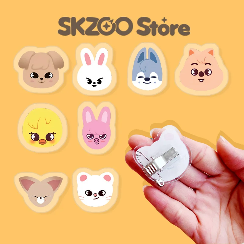 

KPOP Stray Kids Skzoo Cartoon Acrylic PP Clip Pendant Jewelry K-POP StrayKids Student Gifts New Korea Group Thank You Card