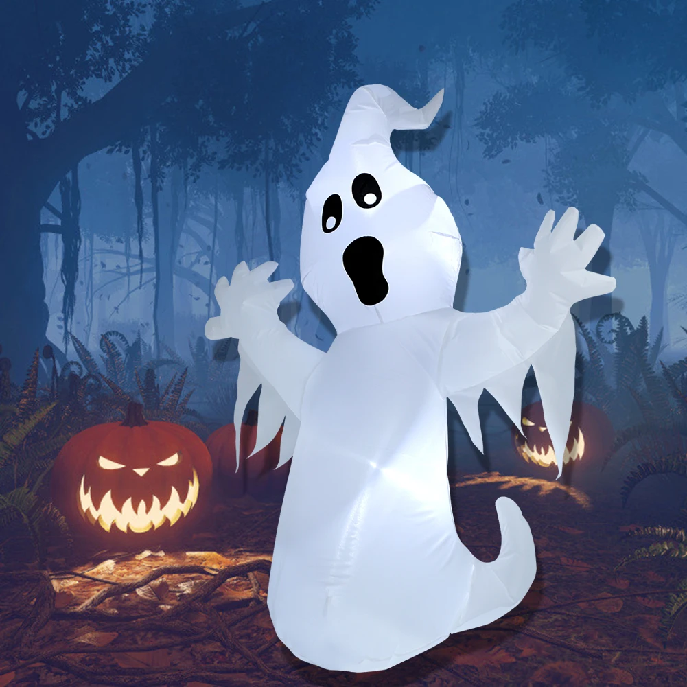 

Надувная кукла с Белым призраком и подсветкой, реквизит для Хэллоуина, призрак, воздушный шар, надувные игрушки