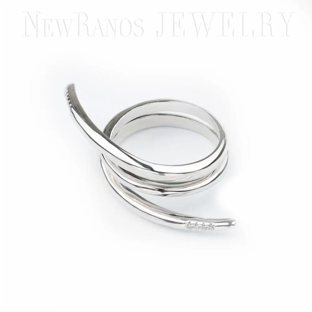 Женское многослойное кольцо с фианитом RGY82|fashion rings|ring fashionring ring |