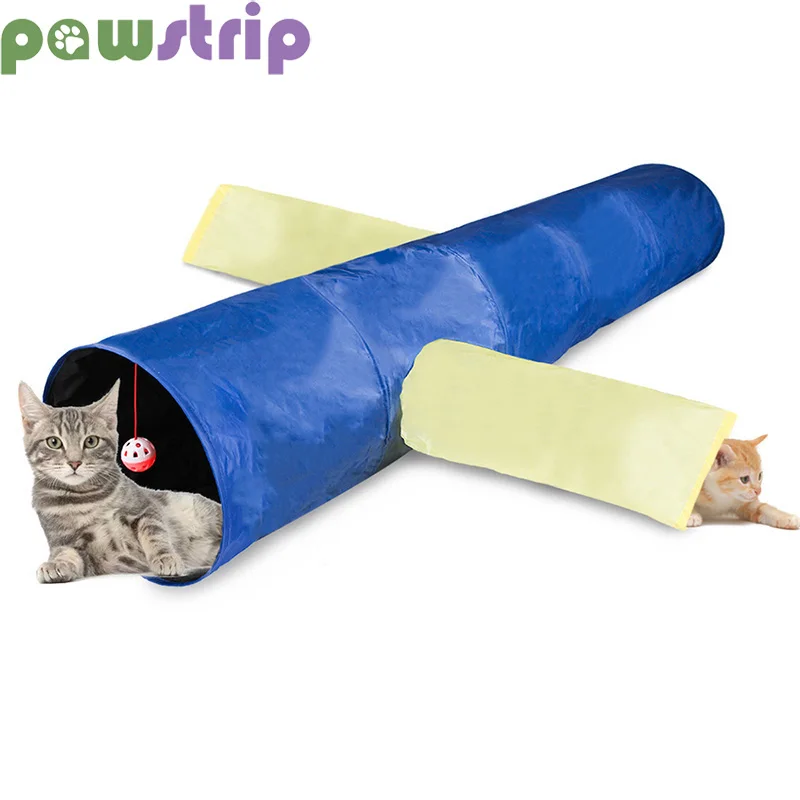 

Funny Cat Toy Pet Cat Tunnel 3 Holes Tubes Ball Puzzle Exercising Training Toys For Rabbit Hamster Foldable Cat Toys Interactive