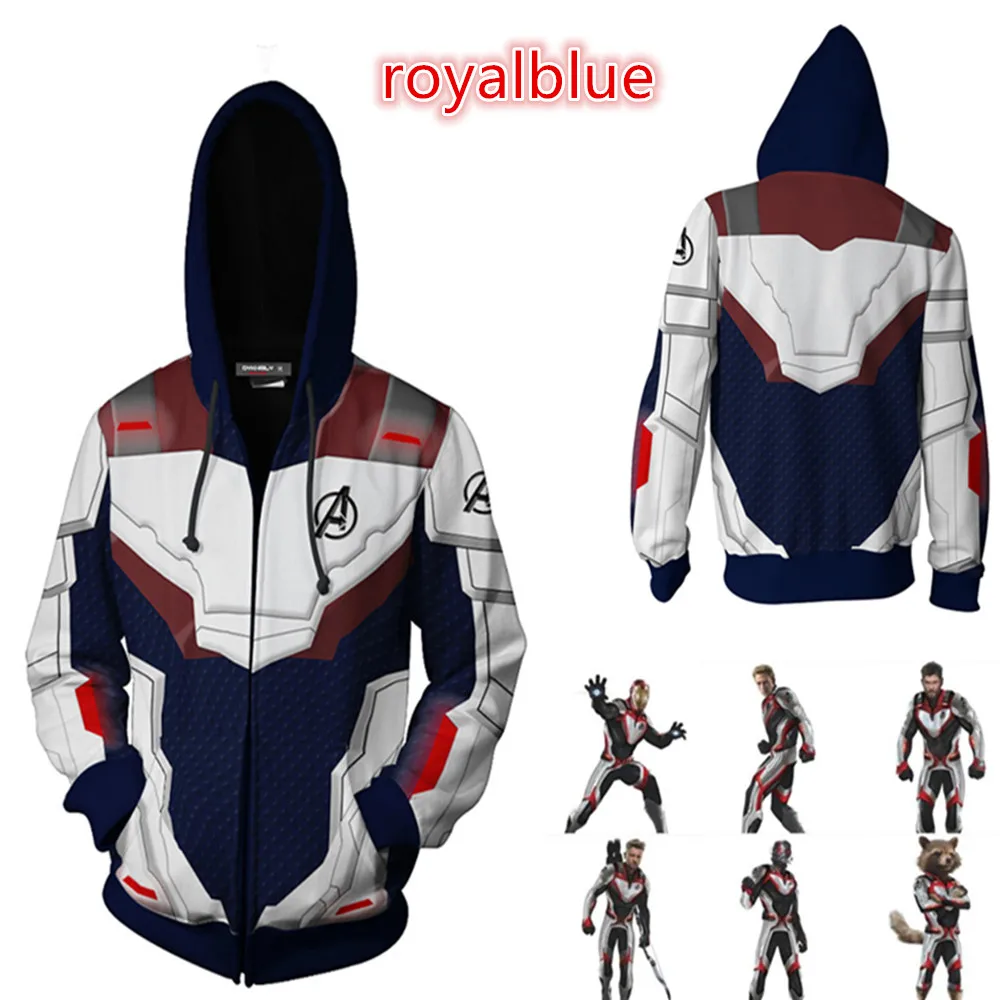 royalblue Мстители эндгейм квантовое царство Толстовка Куртка Advanced Tech толстовка с капюшоном, костюмы для костюмированной игры супергерой Железный человек толстовки костюм - Цвет: royalblue
