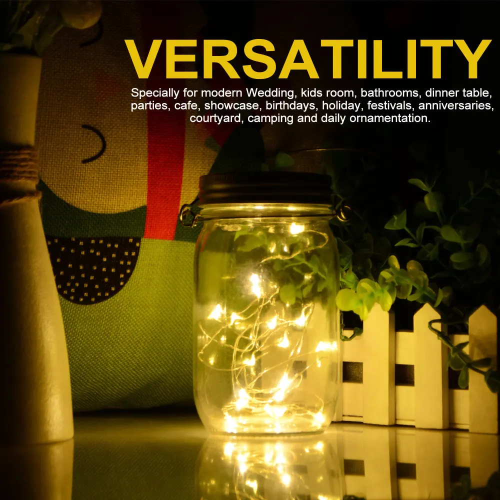 Солнечная стеклянная банка с завинчивающейся крышкой светильник ручками