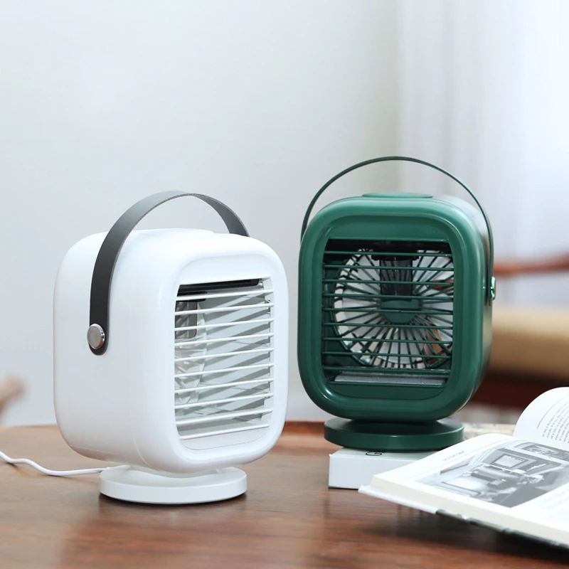 

Portable Mini Air Cooler Fan Removable Air Conditioning Fan 120 Angle Adjustment 2000mAh Battery 3 Gears Home Outside Travel