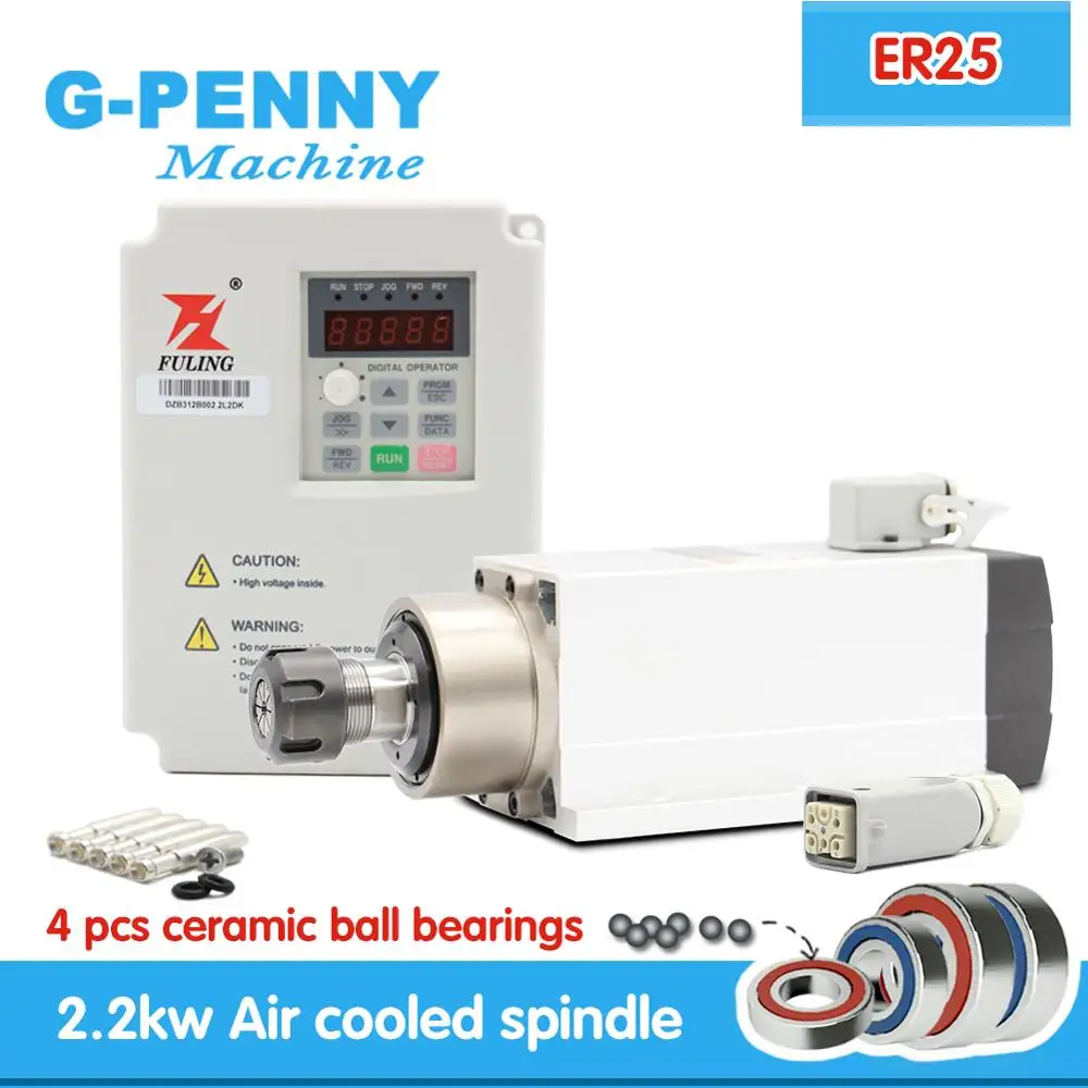 Новое поступление! Электродвигатель шпинделя с воздушным охлаждением 220 кВт ER25 0