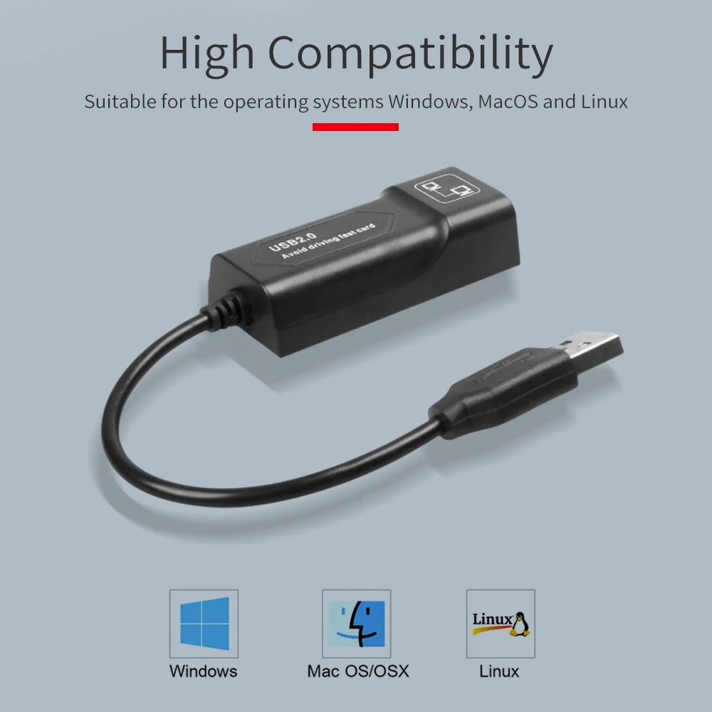 100 Мбит/с USB 2 0 проводной к Rj45 Lan Ethernet адаптер сетевая карта для ПК Windows 10 MAC ноутбука