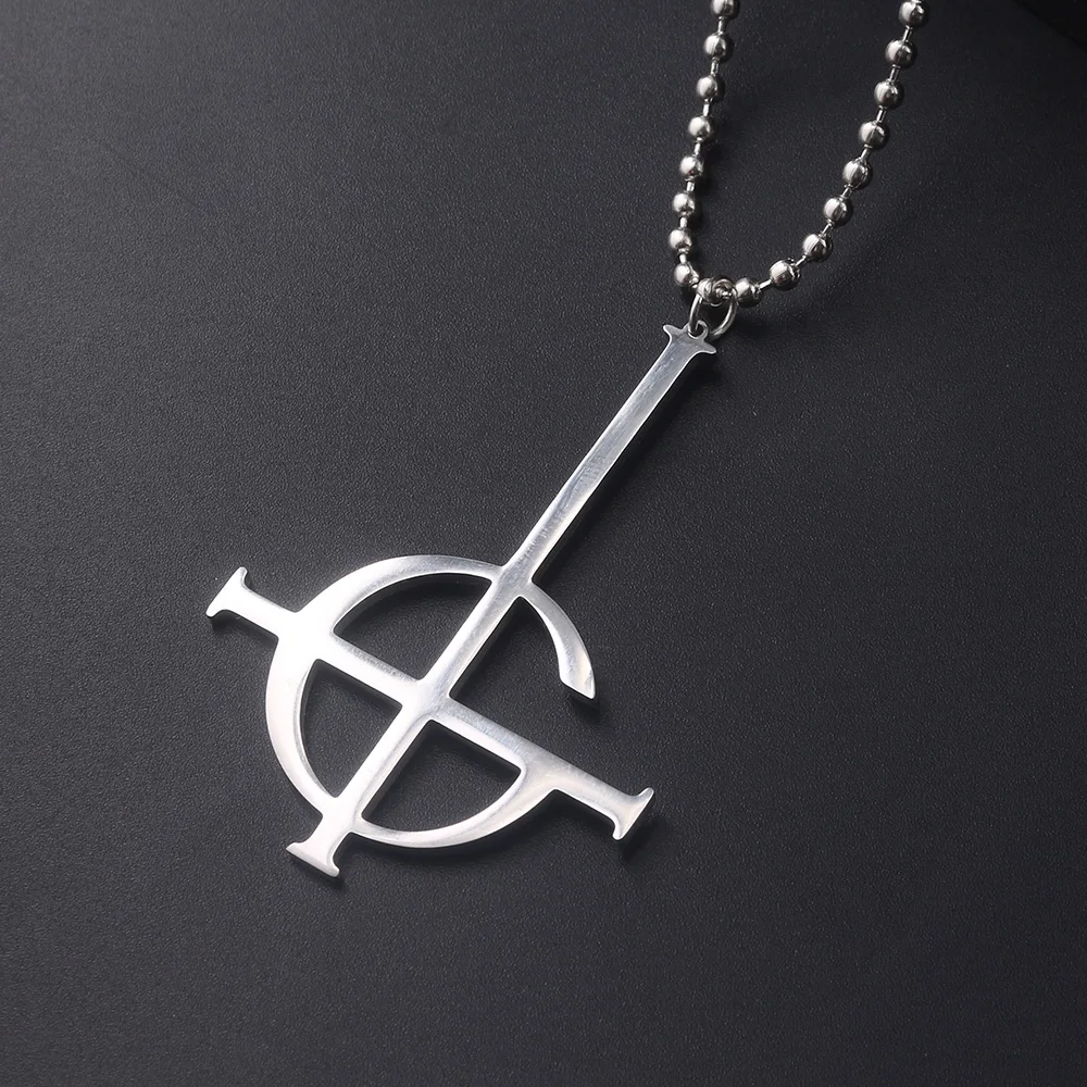 Ожерелье из нержавеющей стали с крестом призраком без имени для женщин и мужчин