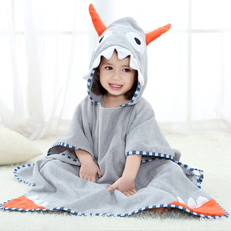 

Baby Bath Towel Cover Quilt Lovely Cartoon Printed Hooded Bathrobe Comfortable Cotton Absorbent Bath Towel For Children LB427