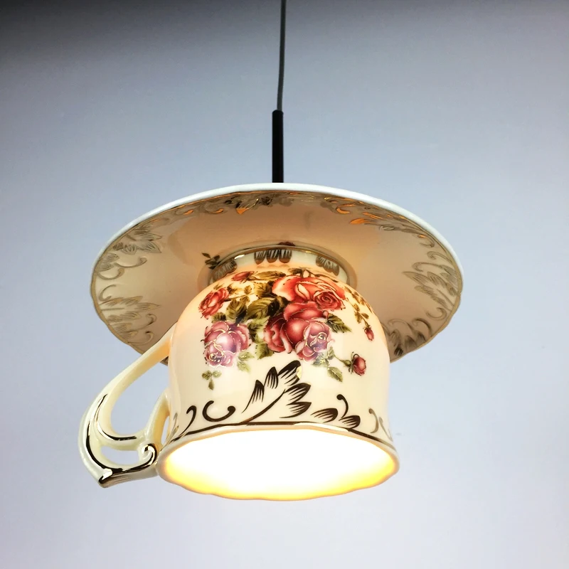 Креативная чашка с розами подвесной светильник Европа современная столовая
