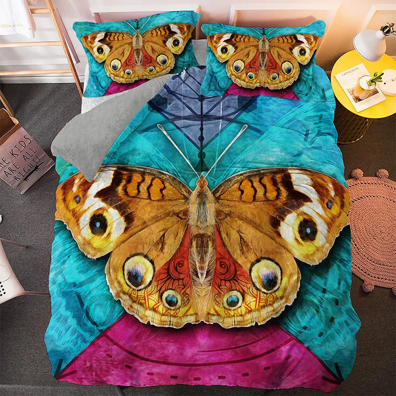 Королевский Комплект постельного белья с красочными мультяшными насекомыми и