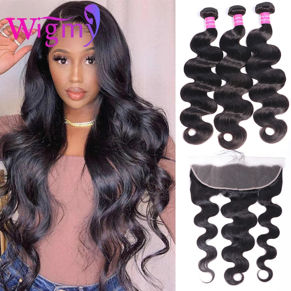 Волнистпряди с фронтальными волосами для женщин 10-30 дюймов волнистые