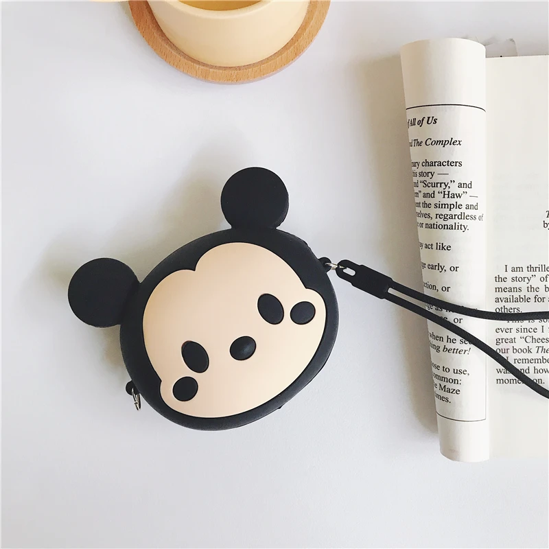 3D Cartoon Soft Silicone Earphone Bag For Girls Kids Gift Women Mini anime Coin Purse Cards Holder Zipper Small Wallets | Электроника