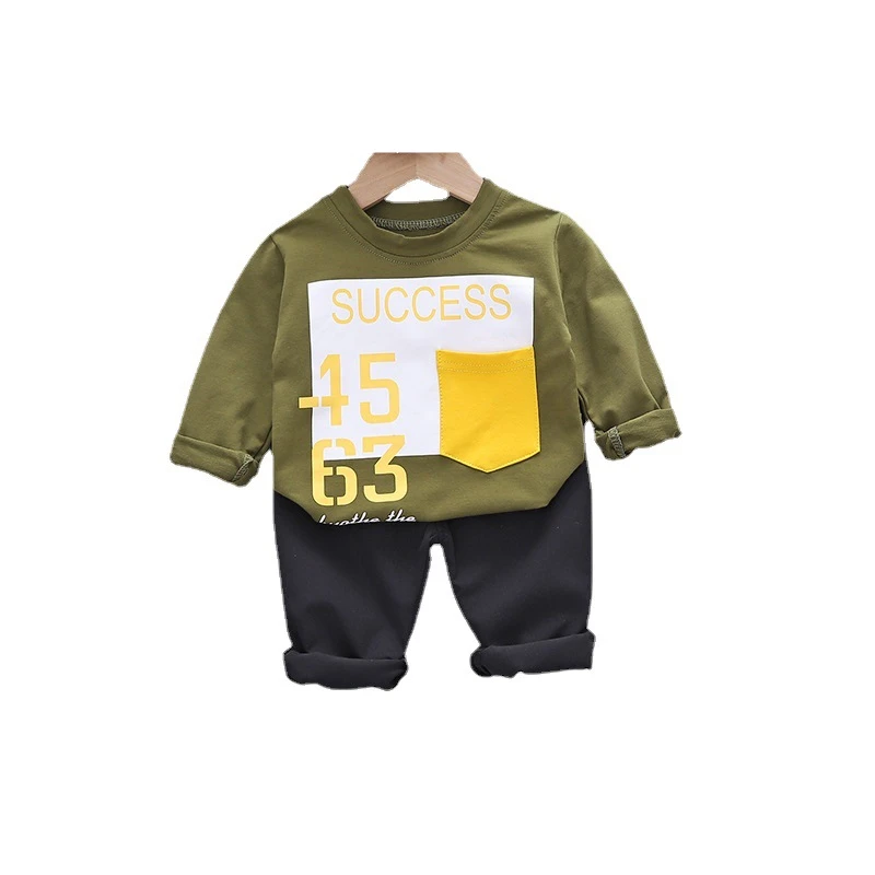 

Комплекты хлопковой одежды для маленьких мальчиков и девочек, демисезонные детские куртки и штаны, модные детские спортивные костюмы с принтом, 2 шт./компл.