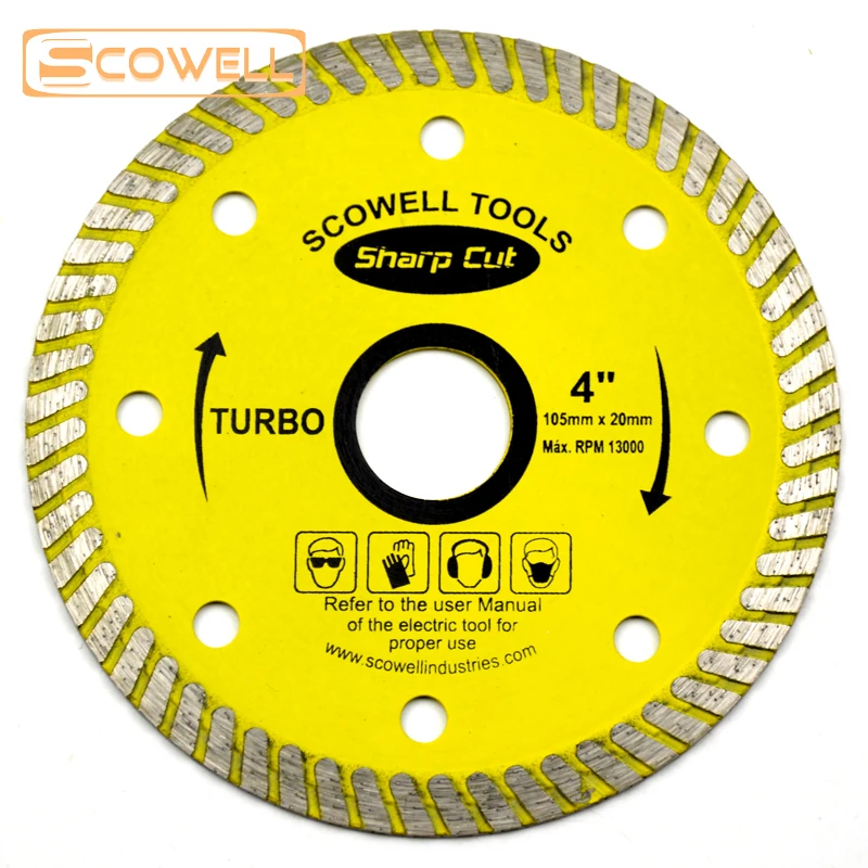 

4" Inch Turbo Diamond Cutting Disc Tile Cutter Hot Pressed Diamond Saw Blades for Brick Tile Marble 105mm Concrete Cut Blades