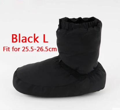 New Ballet Warm-ups For Women Ballet Pointe Dance Shoes Soft Dance Boots Protection Foot Warm Shoes Winter Fitness Boots - Цвет: Black L